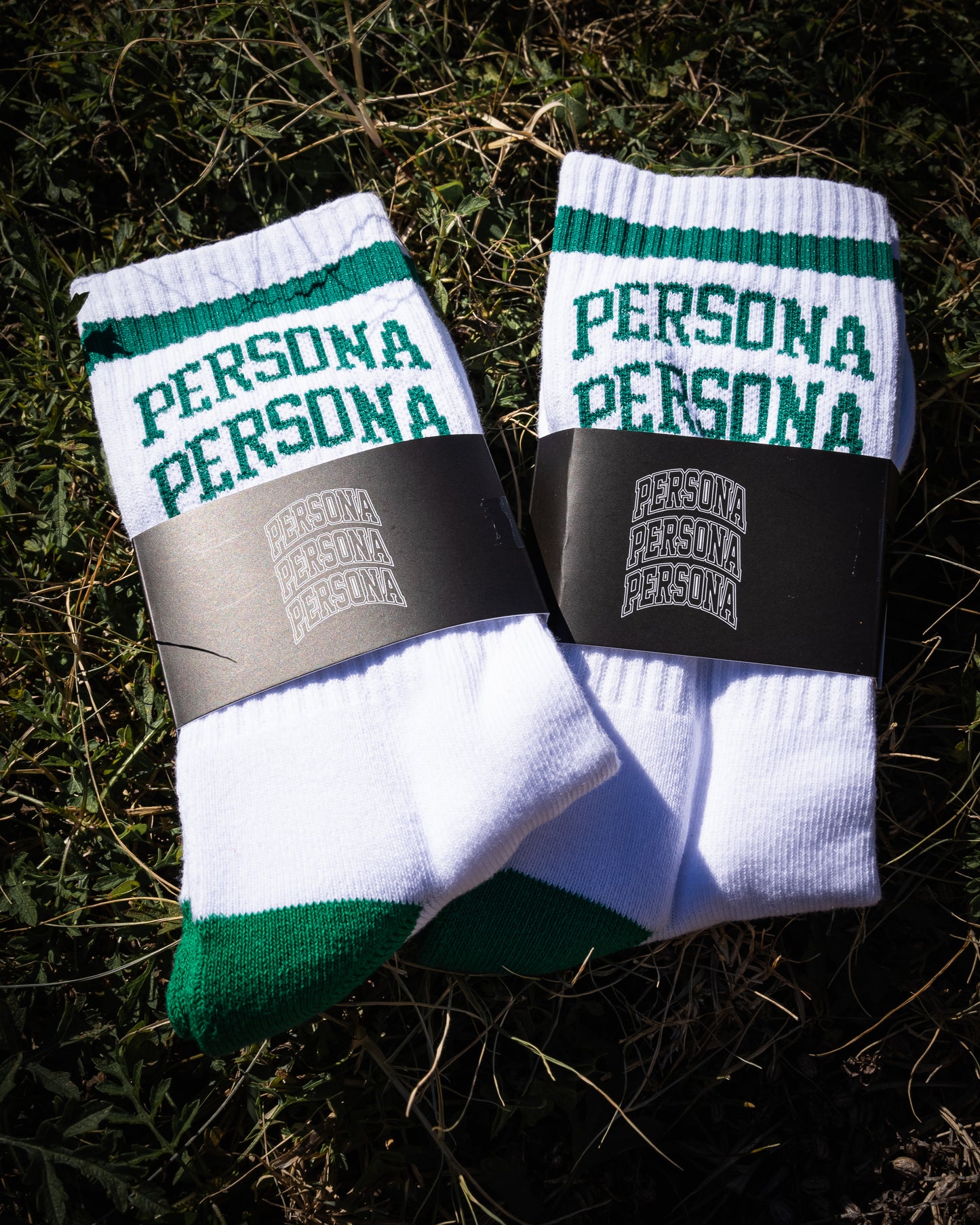 Persona Socks - Green & White