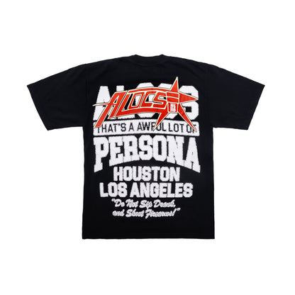 ATHLETICS TEE BLACK WHITE